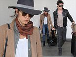 LOS ANGELES, CA - APRIL 05: Ian Somerhalder and Nikki Reed are seen at LAX on April 05, 2016 in Los Angeles, California.  (Photo by GVK/Bauer-Griffin/GC Images)