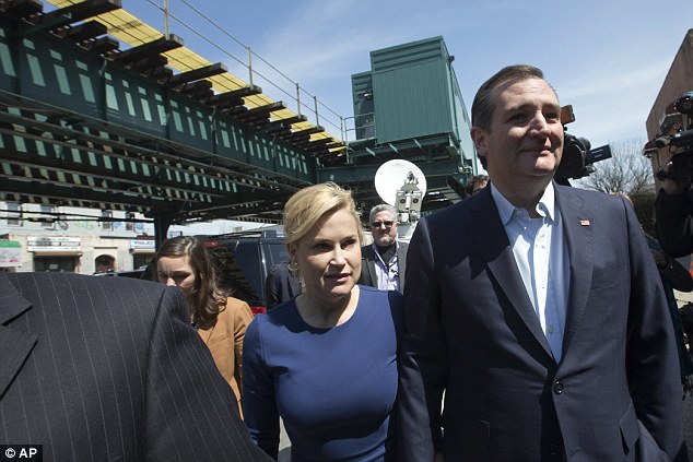 In the Bronx: Heidi Cruz accompanied her husband on a trip which saw his plan to visit a high school canceled by a threat of a mass walk-out by students