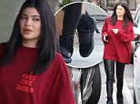 Please contact X17 before any use of these exclusive photos - x17@x17agency.com   Sunday, April 10, 2016 - Kylie Jenner supports brother-in-law Kanye West with her Life of Pablo shirt.  She enjoyed lunch in Calabasas with a friend.  Kylie paired her LOP shirt with black leather leggings and a mini-Birkin by Hermes.  Boyfriend Tyga was absent.\nAZ-Daddy/X17online.com