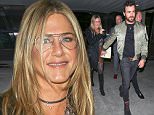 08 April 2016 - Beverly Hills, CA  - USA\n**STRICTLY AVAILABLE FOR UK AND GERMANY USE ONLY**\n*STRICTLY NO WEB USAGE UNTIL FURTHER NOTICE*\n*PREMIUM EXCLUSIVE - MUST CALL FOR PRICING* \n Jennifer Aniston and husband Justin Theroux  enjoy a romantic date night out at The Palm restaurant in Beverly Hills. Jennifer has a huge smile on her face as she leaves with her man. Justin reaches back for her, and they hold hands as they head to the car. Jennifer is wearing a suede button up camel skirt and a floral blouse paired with a black coat and knee high boots.\nBYLINE MUST READ : AKM-GSI-XPOSURE\n***UK CLIENTS - PICTURES CONTAINING CHILDREN PLEASE PIXELATE FACE PRIOR TO PUBLICATION ***\n*UK CLIENTS MUST CALL PRIOR TO TV OR ONLINE USAGE PLEASE TELEPHONE 0208 344 2007*\n