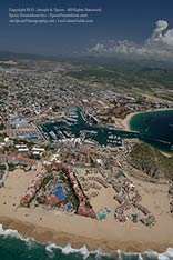 aerial view of playa grande resort and marina, cabo san lucas, los cabos, mexico