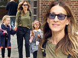 Mandatory Credit: Photo by Startraks Photo/REX/Shutterstock (5683840i)\nSarah Jessica Parker with Daughters Marion Broderick and Tabitha Broderick\nSarah Jessica Parker walking her twin daughters to school , New York, America - 13 May 2016\nSarah Jessica Parker Walking her Twin Daughters to School\n