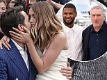 Actors Edgar Ramirez and Ana De Armas kiss as they pose for photographers during a photo call for the film Hands of Stone at the 69th international film festival, Cannes, southern France, Monday, May 16, 2016. (AP Photo/Thibault Camus)