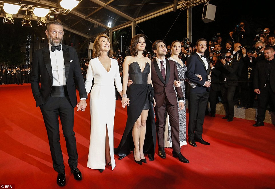 Dressed to impress: The entire cast and crew of the film turned heads as they stepped out in unison 