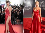 Bella Hadid "fighting" with her red suite on the red carpet of the film "La Fille inconnue" at 69th Cannes Film Festival\n<P>\nPictured: Bella Hadid\n<B>Ref: SPL1283656  180516  </B><BR/>\nPicture by: Cats / Splash News<BR/>\n</P><P>\n<B>Splash News and Pictures</B><BR/>\nLos Angeles: 310-821-2666<BR/>\nNew York: 212-619-2666<BR/>\nLondon: 870-934-2666<BR/>\nphotodesk@splashnews.com<BR/>\n</P>