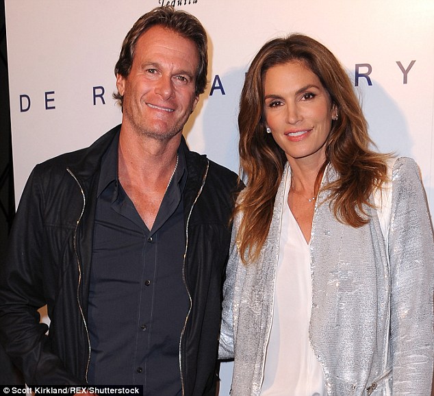 Keeper: In 1998, Cindy married fellow model and businessman Rande Gerber, pictured together in 2014