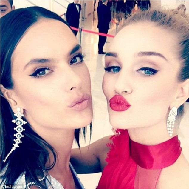 The model, posing with fellow model pal Rosie Huntington-Whitely, also revealed she regularly practises yoga and goes hiking with friend to stay in shape