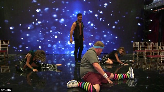Got moves: James put his dancers through a tough routine, ending with some splits