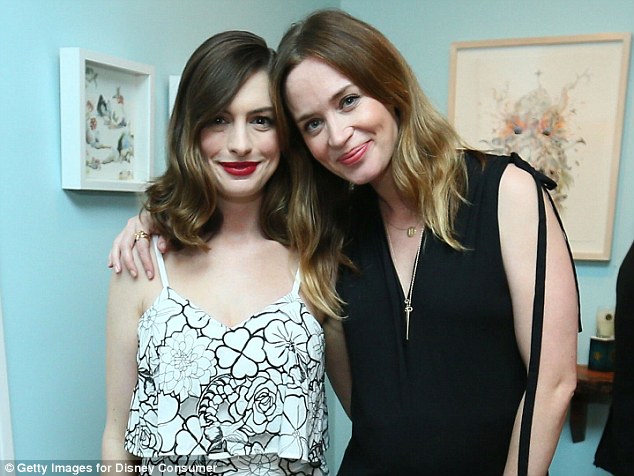 Having a wonderful time: Last week, Emily had a mini reunion with Anne Hathaway, her co-star in the 2006 film, The Devil Wears Prada