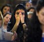 Coptic Christians attend prayers for the departed, remembering the victims of EgyptAir flight 804 at Al-Boutrossiya Church, in the main Coptic Cathedral complex, Cairo, Egypt, Sunday, May 22, 2016. Making his first public comments since the crash of the Airbus A320 while en route from Paris to Cairo, Egyptian President Abdel-Fattah el-Sissi said Sunday it ìwill take timeî to determine the exact cause of the crash, which killed all 66 people on board. (AP Photo/Amr Nabil)