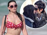 *** UK ONLY *** *** MAIL ONLINE OUT ***146322, Nick Grimshaw and Daisy Lowe wear matching polka dots to the beach in Miami. British model Daisy wore a pink and red polka dot bikini for a dip in the ocean before meeting up with her friend, X Factor UK judge and radio host Nick Grimshaw. Nick wore his usual quirky fashion, a black and red polka dot pajama top and peacock feather shorts. Miami, Florida - Tuesday December 29, 2015. \\n\\nPHOTOGRAPH BY Pacific Coast News / Barcroft Media\\n\\nUK Office, London.\\nT +44 845 370 2233\\nW www.barcroftmedia.com\\n\\nUSA Office, New York City.\\nT +1 212 796 2458\\nW www.barcroftusa.com\\n\\nIndian Office, Delhi.\\nT +91 11 4053 2429\\nW www.barcroftindia.com