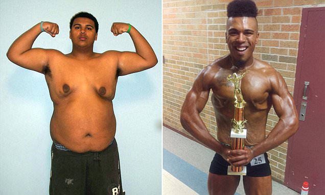Obese man loses 13st after ditching 3,000 calorie diet to become weight-lifting champion