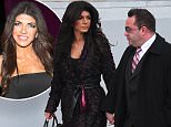 NEWARK, NJ - MARCH 04:  Teresa Giudice and Joe Giudice are seen outside a federal criminal court, where they face mortgage and bankruptcy fraud charges on  March 4, 2014 in Newark, New Jersey.  (Photo by Alo Ceballos/GC Images