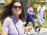 LOS ANGELES, CA - JUNE 02: Maria Shriver is seen with her son Patrick Schwarzenegger and his dog on June 02, 2016 in Los Angeles, California.  (Photo by Bauer-Griffin/GC Images)