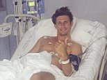 jake hall

TOWIE's Jake Hall gives thumbs up from his hospital bed after being stabbed in Marbella club brawl