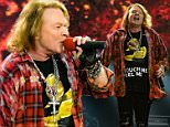 Mandatory Credit: Photo by Roger Goodgroves/REX/Shutterstock (5706029am)\nAxl Rose and Angus Young\nACDC with Axl Rose in concert at the Olympic Stadium, London, Britain - 04 Jun 2016\n