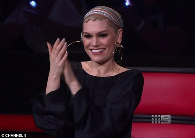 On the other end of end of the panel Jessie J kept her slender frame covered as she slipped into a black flowing pants jumpsuit which loosely fell over her figure