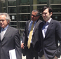 Former pharmaceutical executive Martin Shkreli, right, leaves federal court with his attorney Benjamin Brafman, left, Monday, June 6, 2016, in New York. The indictment filed a week earlier alleged Shkreli and his former attorney Evan Greebel schemed to defraud potential investors of his former drug company Retrophin Inc., based in San Diego. Both men pleaded not guilty Monday. (AP Photo/Tom Hays)