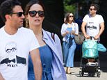 New York, NY - Rose Byrne and Bobby Cannavale take baby son Rocco for a walk along the streets of Manhattan. Bobby wore a cool looking white tee with famous director Martin Scorsese's face on it.\nAKM-GSI          June 6, 2016\nTo License These Photos, Please Contact :\nMaria Buda\n(917) 242-1505\nmbuda@akmgsi.com\nsales@akmgsi.com\nor \n Mark Satter\n (317) 691-9592\n msatter@akmgsi.com\n sales@akmgsi.com\n www.akmgsi.com