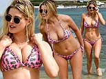 Ashley James is seen having fun in the sun with her girlfriends on the beach in Mykonos ,Greece