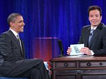 LATE NIGHT WITH JIMMY FALLON -- Episode 622 -- Pictured: (l-r) President Barack Obama, Jimmy Fallon -- (Photo by: Lloyd Bishop/NBC/NBCU Photo Bank via Getty Images)