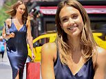 Jessica Alba is all smiles wearing a blue silk dress as she enjoys the day on the High Line Park in NYC. She went shopping at Story for new funky light up shoes after taking a walk with her friends at the High Line Park.\n\nPictured: Jessica Alba\nRef: SPL1301591  140616  \nPicture by: JENY / Splash News\n\nSplash News and Pictures\nLos Angeles: 310-821-2666\nNew York: 212-619-2666\nLondon: 870-934-2666\nphotodesk@splashnews.com\n