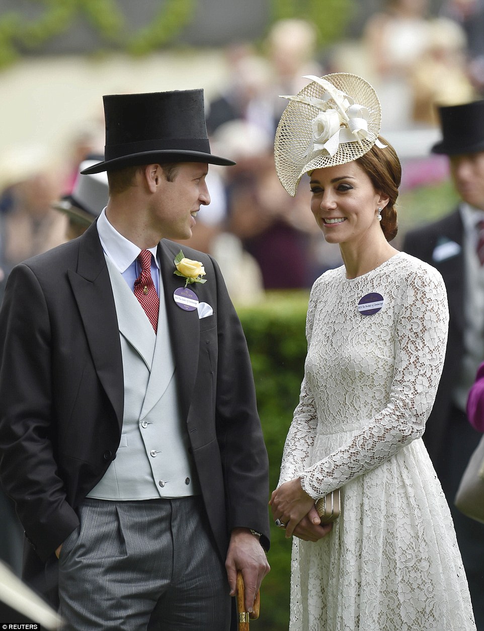 Clearly enjoying their first trip to the historic racecourse, the royal couple looked happy and relaxed as they chatted