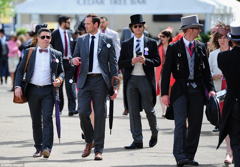 Keeping up with the ladies: Male racegoers looked just as smart as their female counterparts 