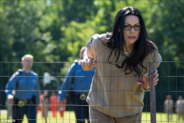 What could it be? Laura's heroin-trafficking character Alex Vause - who's back in Litchfield for violating her probation - reveals a big secret this season