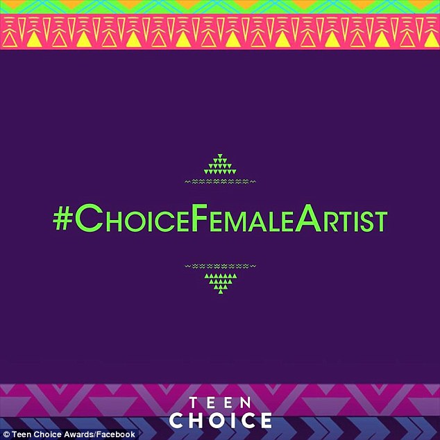 Who will win? The Apple Music spokesmodel will compete for two Teen Choice Awards - female artist and song - when the ceremony airs July 31 on Fox