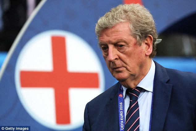 Roy Hodgson leaves the Saint-Etienne pitch after watching his England side draw 0-0 with Slovakia