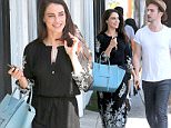 Exclusive... 52103630 Actress Jessica Lowndes and a male friend spotted out shopping in West Hollywood, California on June 24, 2016. Jessica is still enjoying all the attention her song 'Deja Vu' gets from her fake relationship with Jon Lovitz. FameFlynet, Inc - Beverly Hills, CA, USA - +1 (310) 505-9876