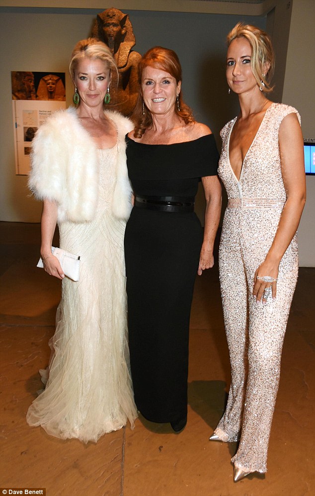 Fergie joined friends Tamara Beckwith (left) and Lady Victoria Hervey (right) for the FIA Formula E Visa London ePrix event on Sunday night, after watching the races at Battersea Park earlier in the day