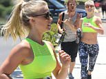 Studio City, CA - Julianne Hough, Derek Hough, and Brooks Laich host a 2 mile run in Studio City for Pulse Fitness Studio. Julianne is wearing printed leggings paired with a bright neon crop top as she runs with a smile. Derek give a "rock on" as makes his way down the route. Laich takes it easy on the running and grabs a skateboard for the challenge. \nAKM-GSI          July 9, 2016\nTo License These Photos, Please Contact :\nMaria Buda\n(917) 242-1505\nmbuda@akmgsi.com\nsales@akmgsi.com\nor \nMark Satter\n(317) 691-9592\nmsatter@akmgsi.com\nsales@akmgsi.com\nwww.akmgsi.com