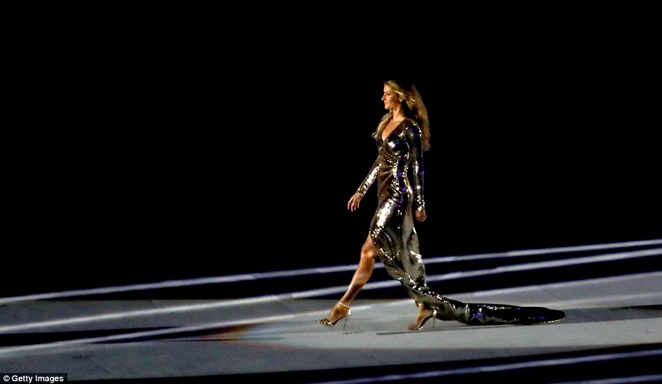 Nervous: Although Gisele admitted that she was nervous ahead of the event, she certainly didn't show it as she embarked on 'the longest runway I have ever walked in my life,' as she called it in an interview with People