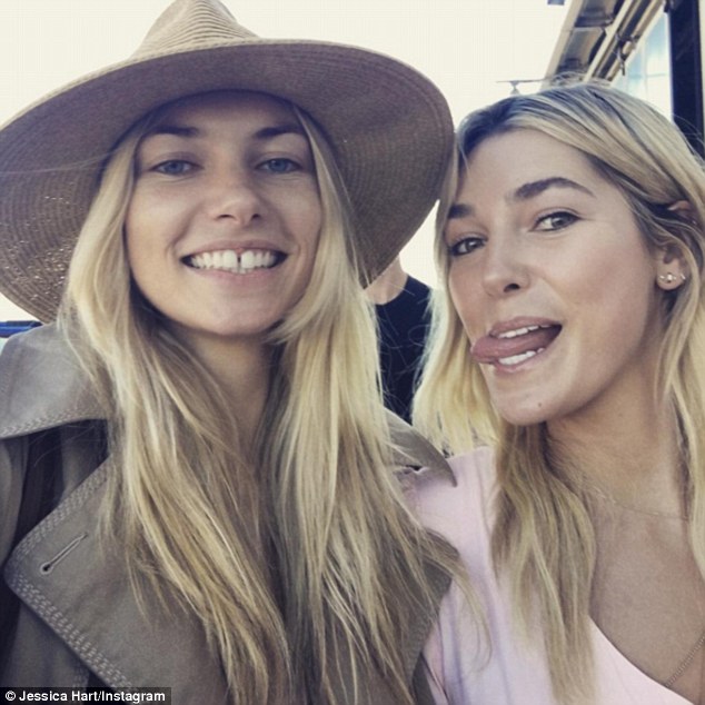 Throwback: Australian model Jessica Hart posted a sweet throwback snap with her younger Ashley (right)