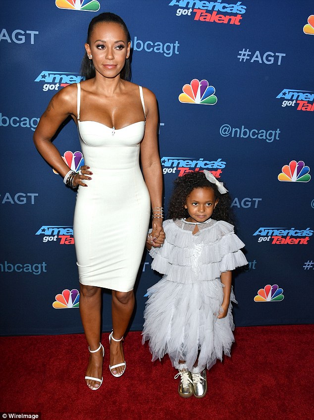 Yummy mummy: Mel B was looking her best to attend the AGT live show at the Dolby Theatre in Hollywood on Tuesday night, joined by her four-year-old daughter Madison 