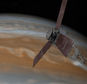 Artist's impression of the Juno spacecraft approaching Jupiter