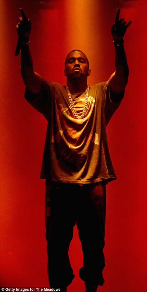 Hail Yeezus: Kanye was headlining the two day music and arts festival
