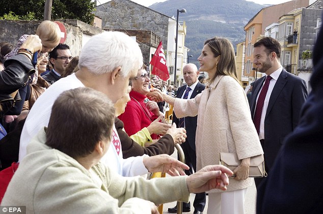 The friendly royal proved popular with the public with hundreds of local wellwishers lining the streets of the Spanish town ahead of her arrival