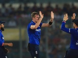 Jake Ball (C) helped England claw their way back into the fight by taking five wickets in his first ODI during the 21-run win against Bangladesh