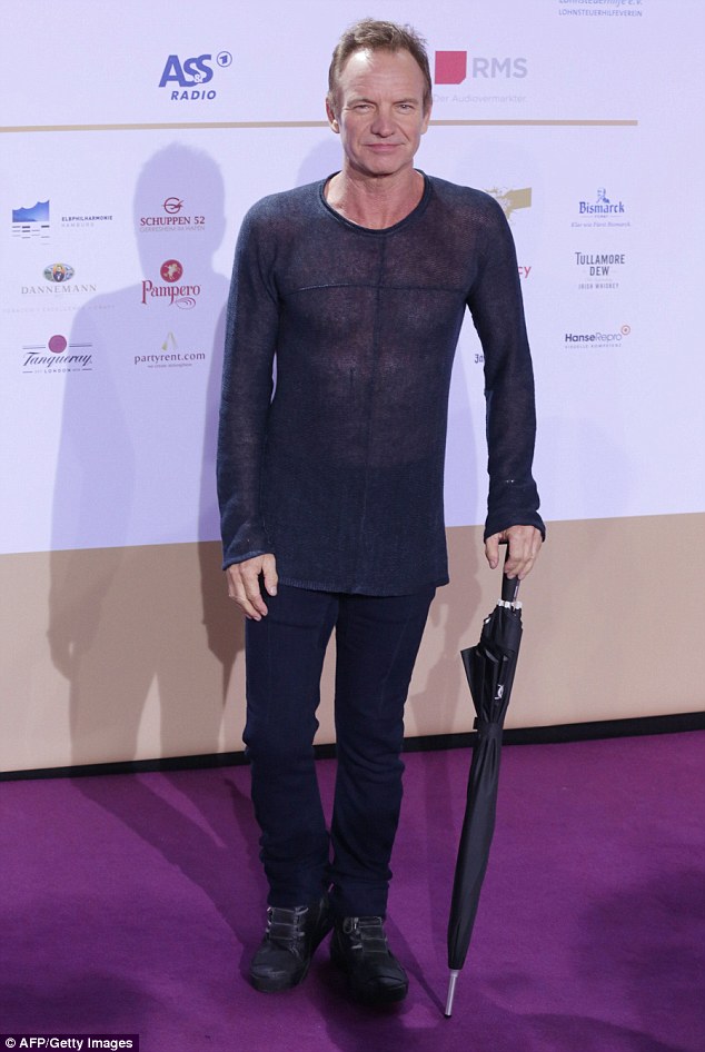 Star power: Sting was in fantastic shape as he graced the red carpet at the German Radio Prize awards ceremony in Hamburg, Germany on Thursday night