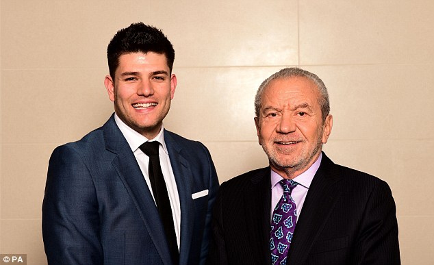 Mark Wright, winner of the tenth series of The Apprentice, with his new business partner Lord Sugar 