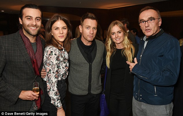 Good times: Keen to support their son in his latest project, they also joined celebrities such as Cressida Bonas and Trainspotting director Danny Boyle, where guests sipped on Perrier Jouet