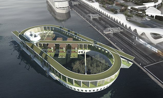 The floating hotel that has a cinema, restaurants and a CEMETERY for up to 48,000 urns