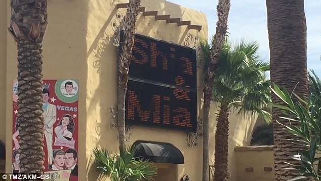 Beautiful: Outside the venue, the sign read 'Shia and Mia'