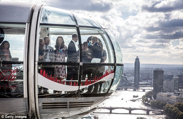 They royals spent around 30 minutes in a pod enjoying spectacular views of the capital which increased as they travelled upwards, giving them a bird's eye view of landmarks such as Buckingham Palace 