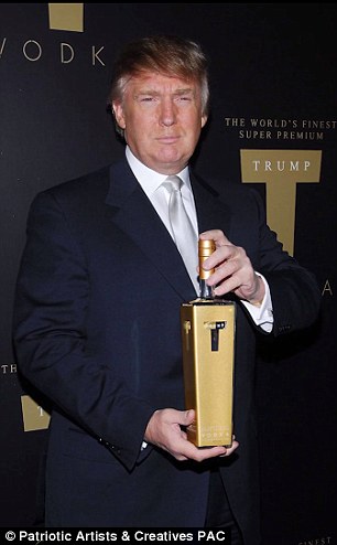 'I bet you think this song is about you': Vintage footage of Trump in boxing gloves and more recent photographs of him holding his own brand of vodka were also included