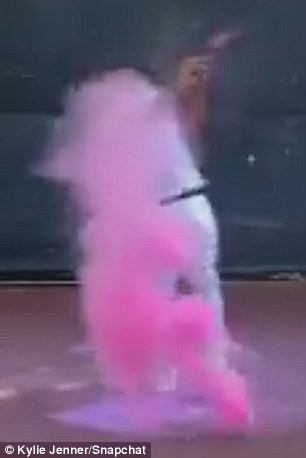 It's a girl! The couple revealed the child's gender by throwing a baseball bat, which exploded into pink powder after it was struck by a baseball bat