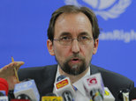 FILE - In this Feb. 9, 2016, file photo, United Nations High Commissioner for Human Rights Zeid Ra¿ad al-Hussein speaks in Colombo, Sri Lanka. The U.N. human rights chief said on Wednesday, Oct. 12, 2016 that U.S. presidential candidate Donald Trump would be "dangerous from an international point of view" if he is elected. (AP Photo/Eranga Jayawardena, File)